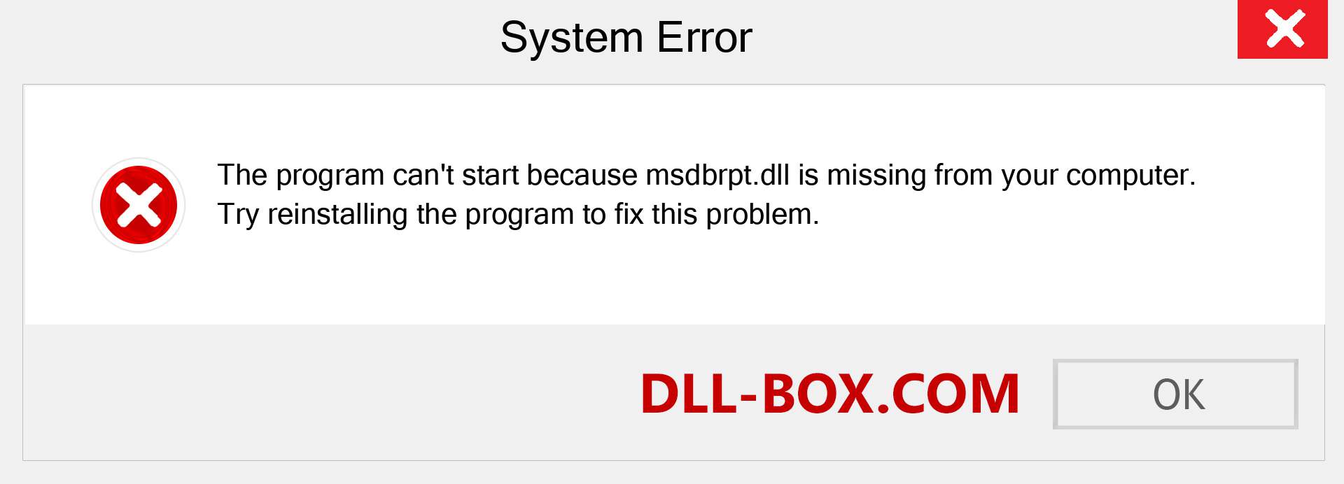  msdbrpt.dll file is missing?. Download for Windows 7, 8, 10 - Fix  msdbrpt dll Missing Error on Windows, photos, images